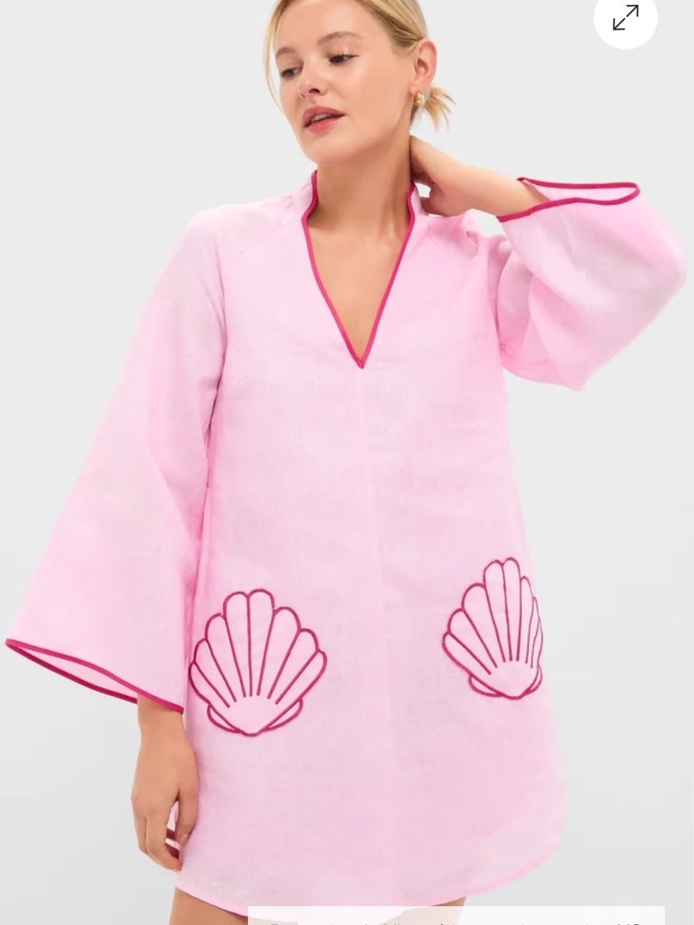 Tuckernuck Light Pink Embroidered Shell Mini Dress